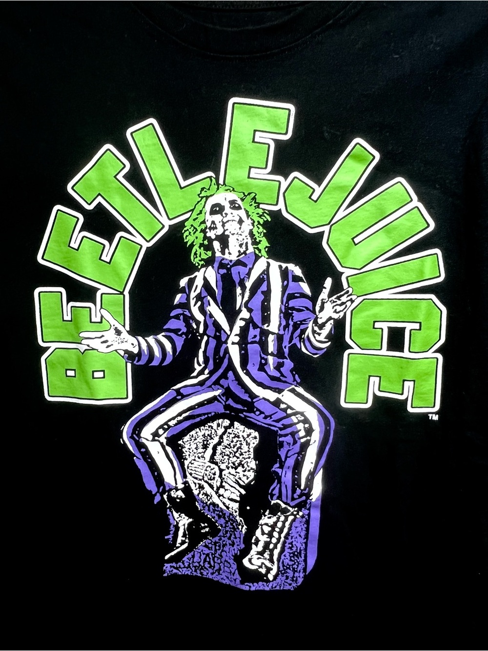 Beetlejuice Graphic Tee - Neon Green & Purple